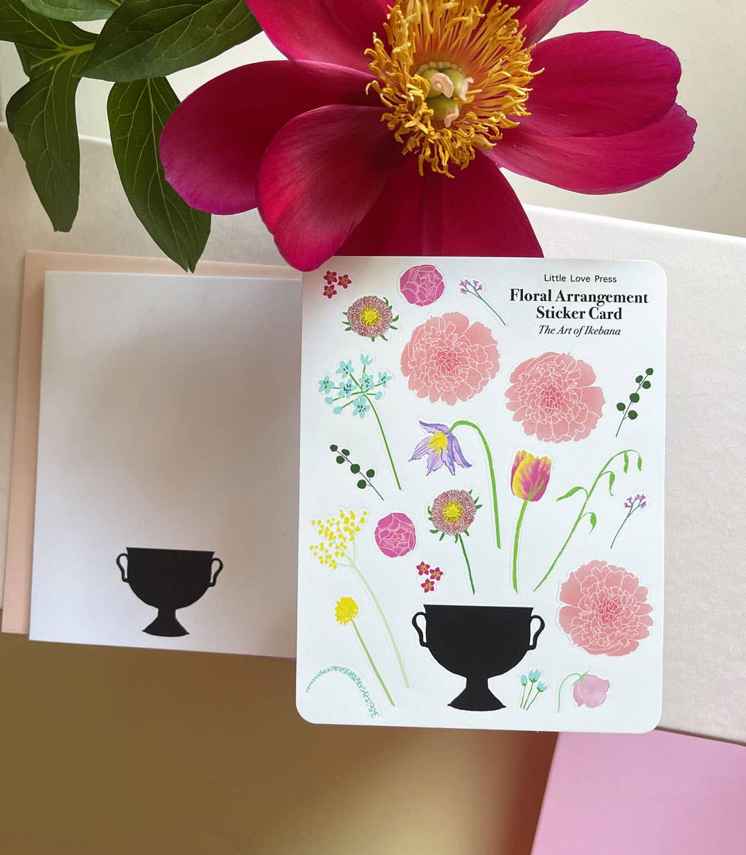 Ikebana Sticker Card | DIY Floral Arrangement