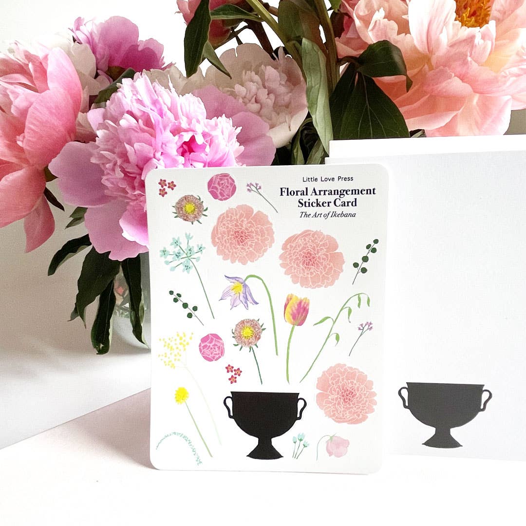 Ikebana Sticker Card | DIY Floral Arrangement