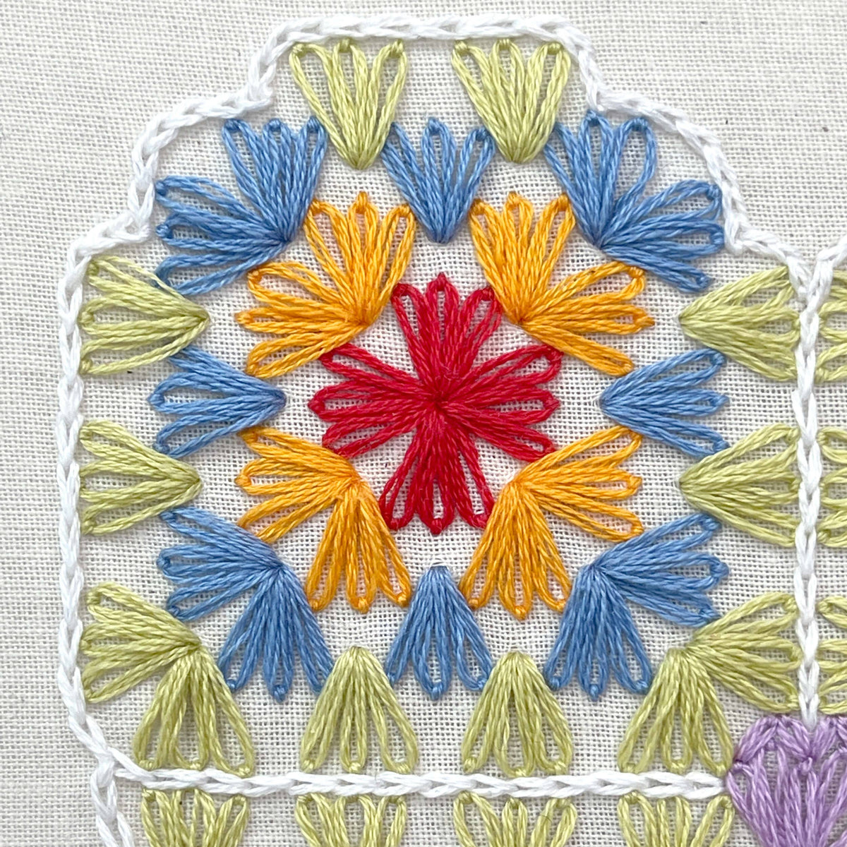 Granny Square Embroidery Kit For Beginners