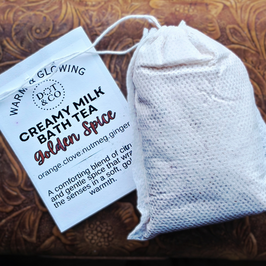 Creamy Milk Bath Tea | All-Natural Relaxing Bath Soak | Golden Spice