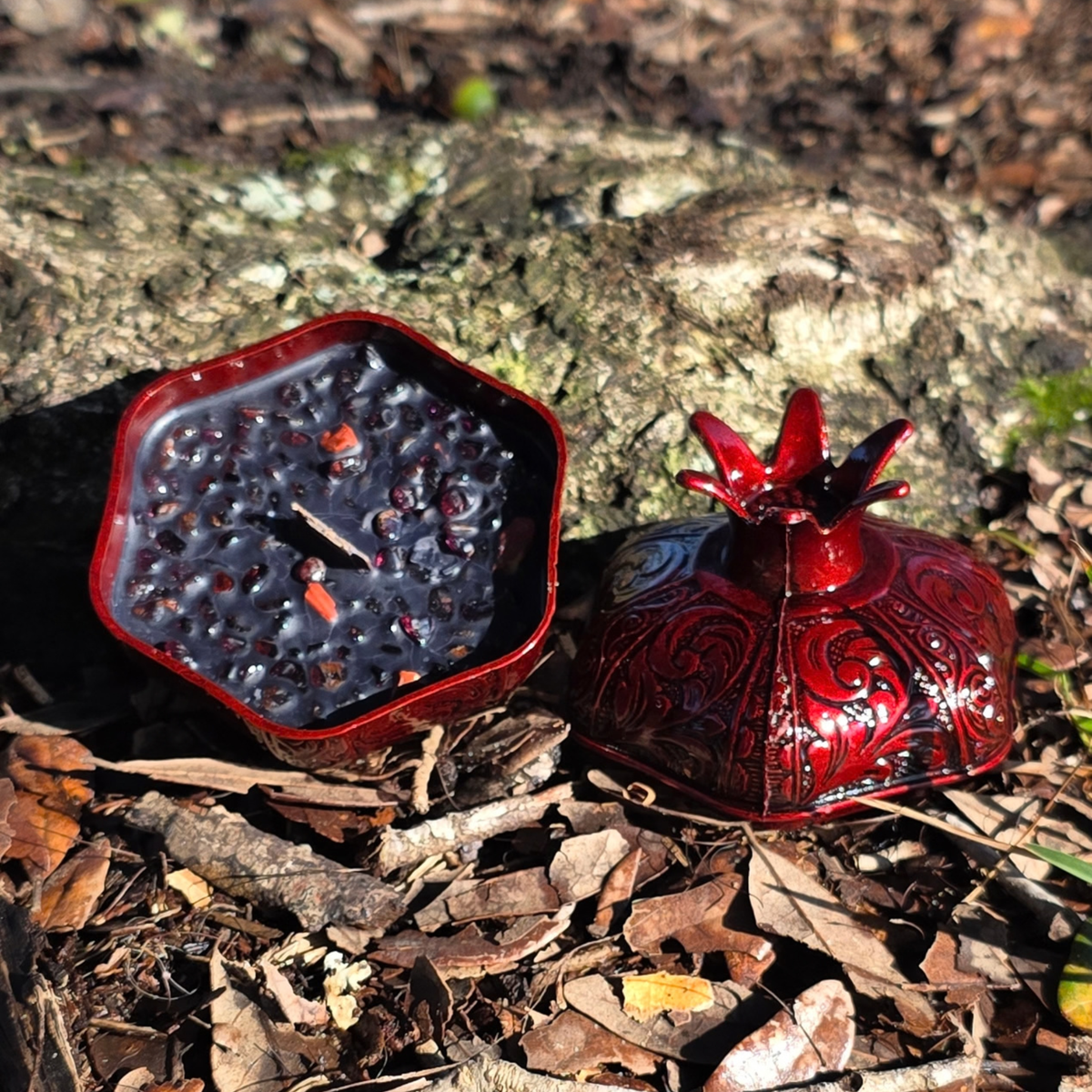 Persephone Pomegranate | Soy candle with wood wick
